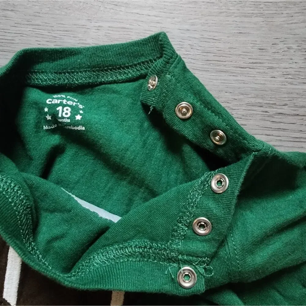 Carter's Boy's Infant Football Graphic Long Sleeve Bodysuit Size 18 Months 18M